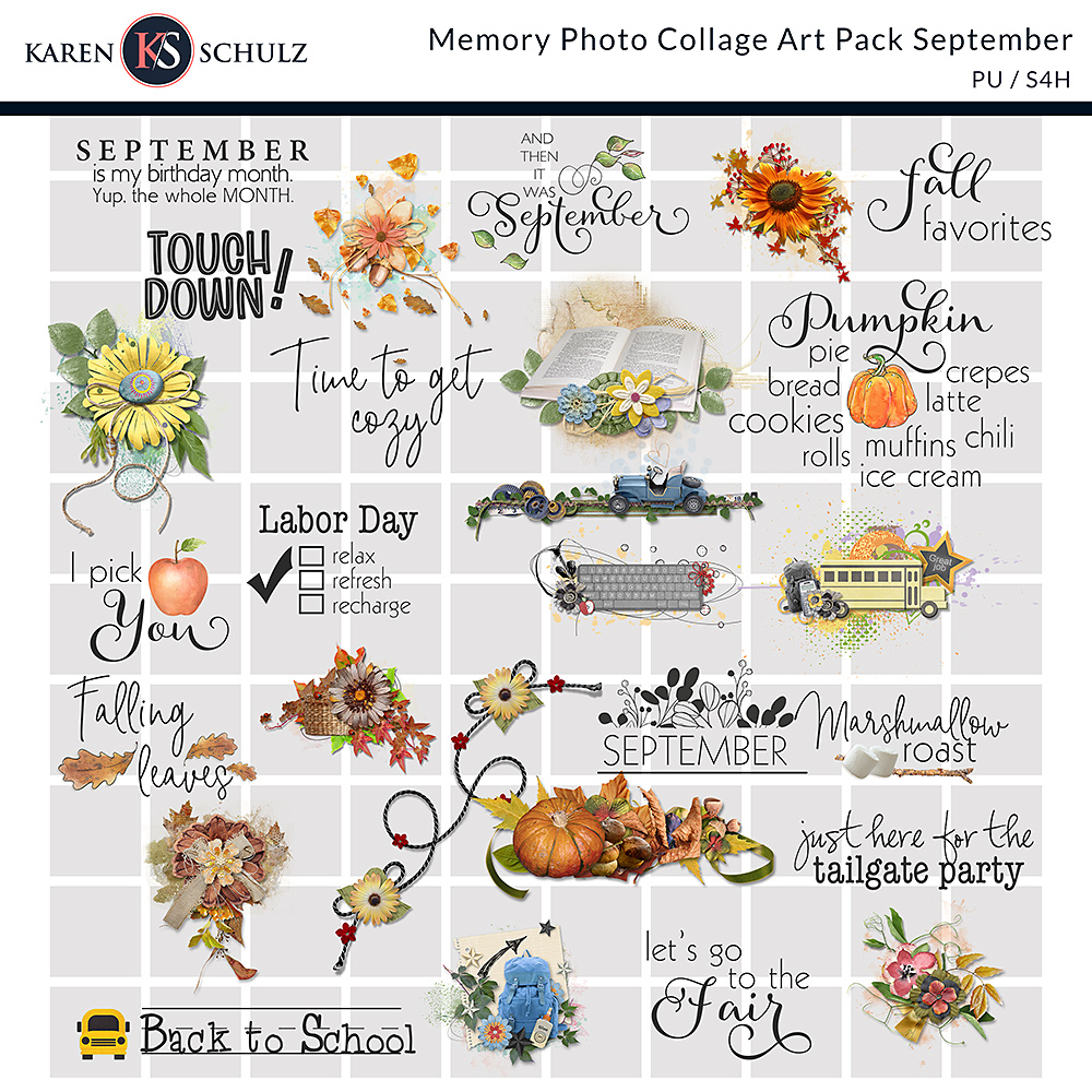 Memory Photo Collage Art Pack September