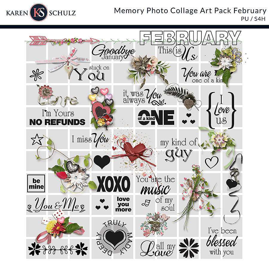 Memory Photo Collage Art Pack February
