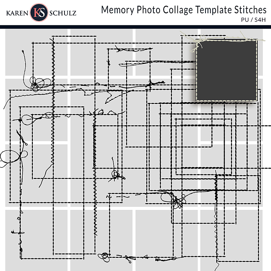 Memory Photo Collage Template Stitches