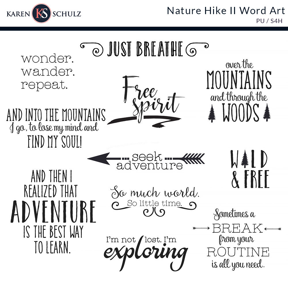 Nature Hike II Word Art