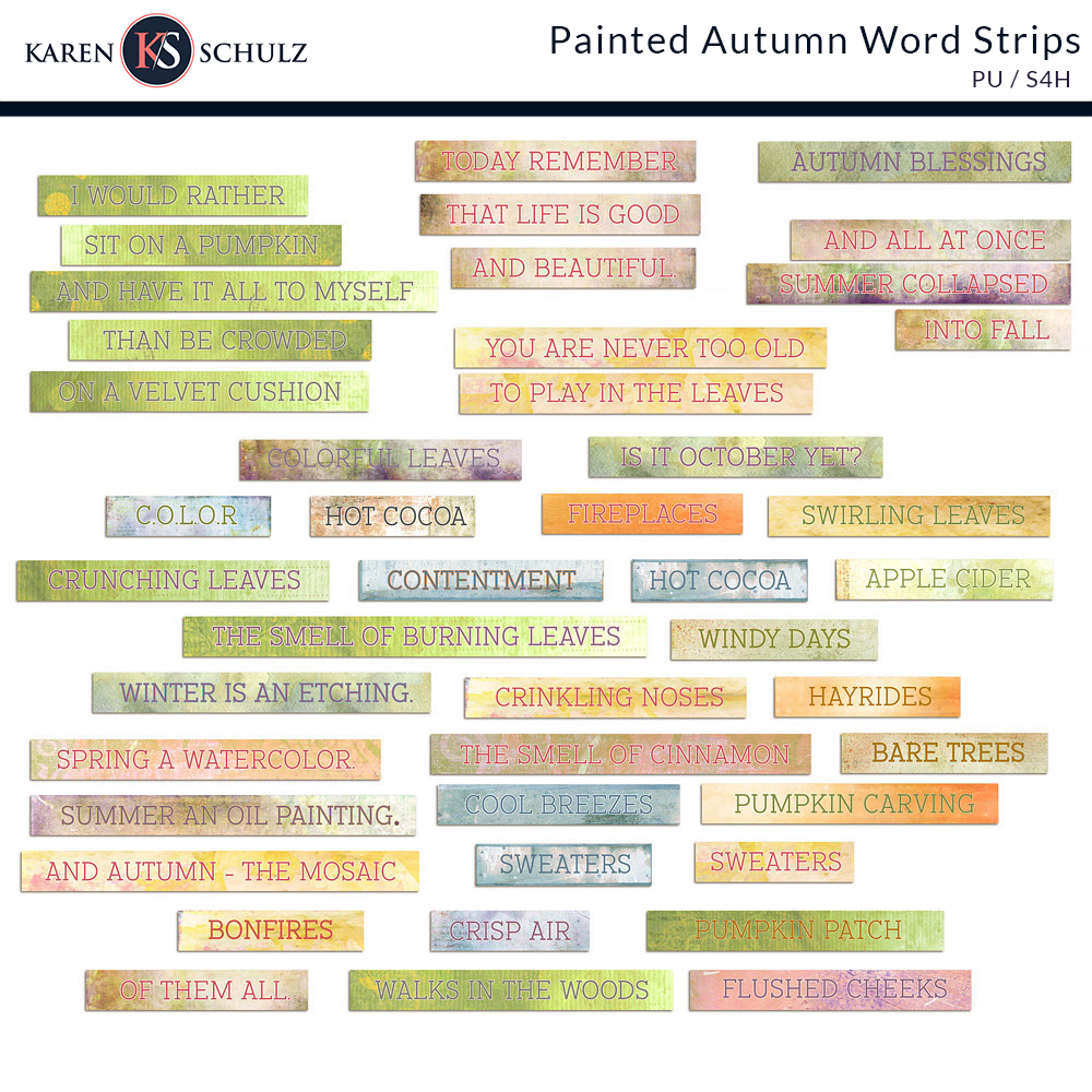 Digital Scrapbook Pack Painted - Ks Painted Autumn Words 1000pv 01 