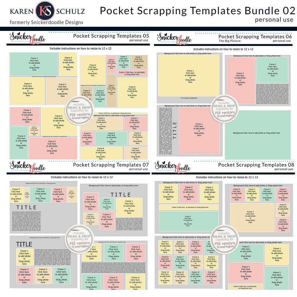 Pocket Scrapping Templates Bundle 02