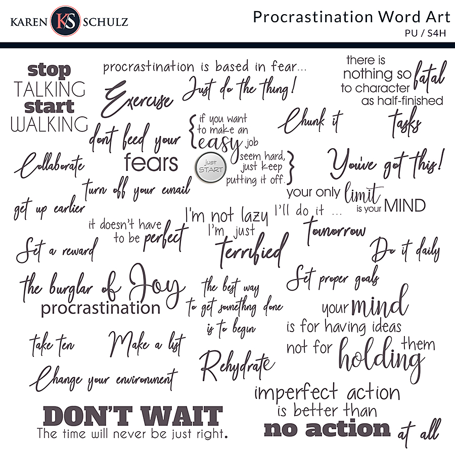 Procrastination Word Art