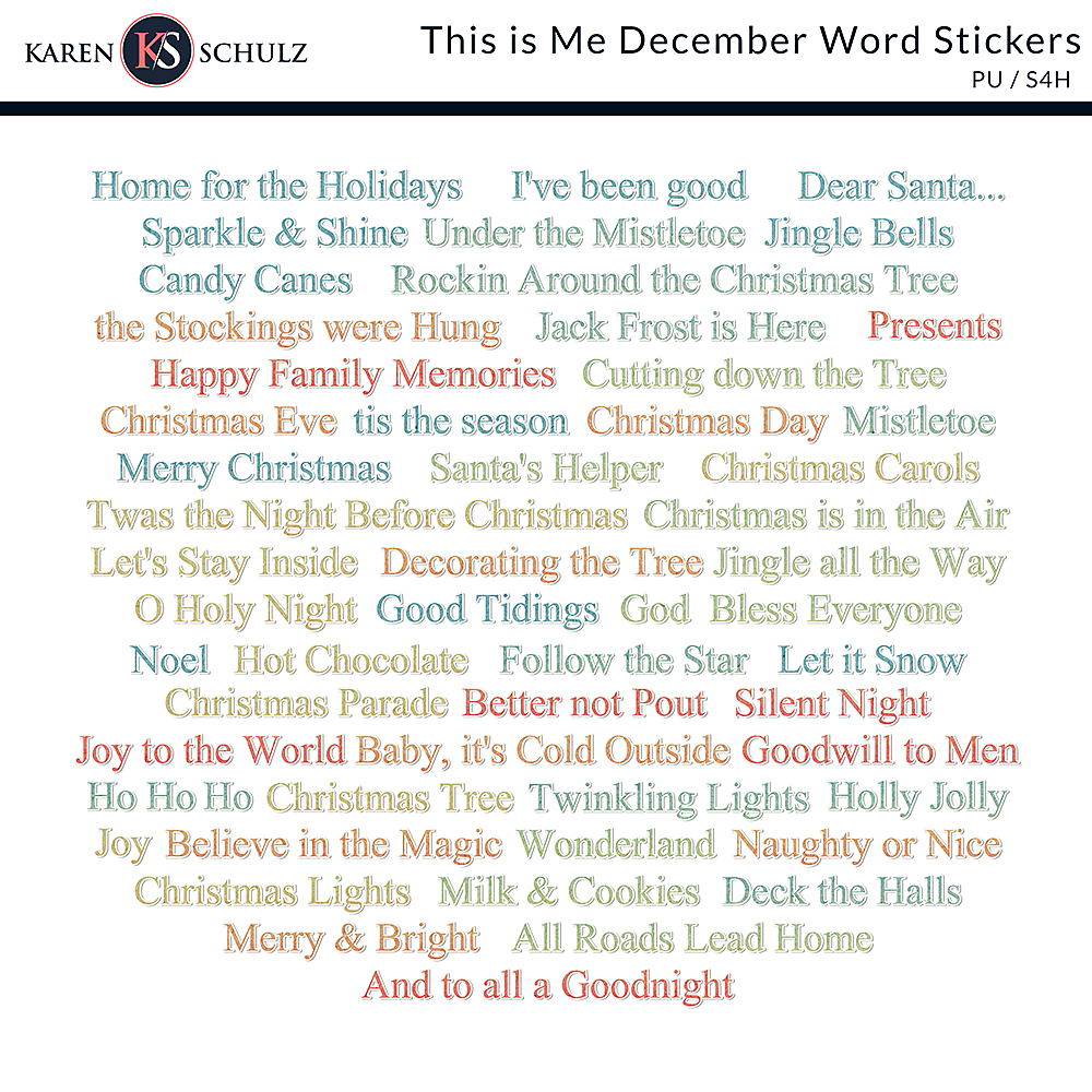 This is Me December Word Stickers