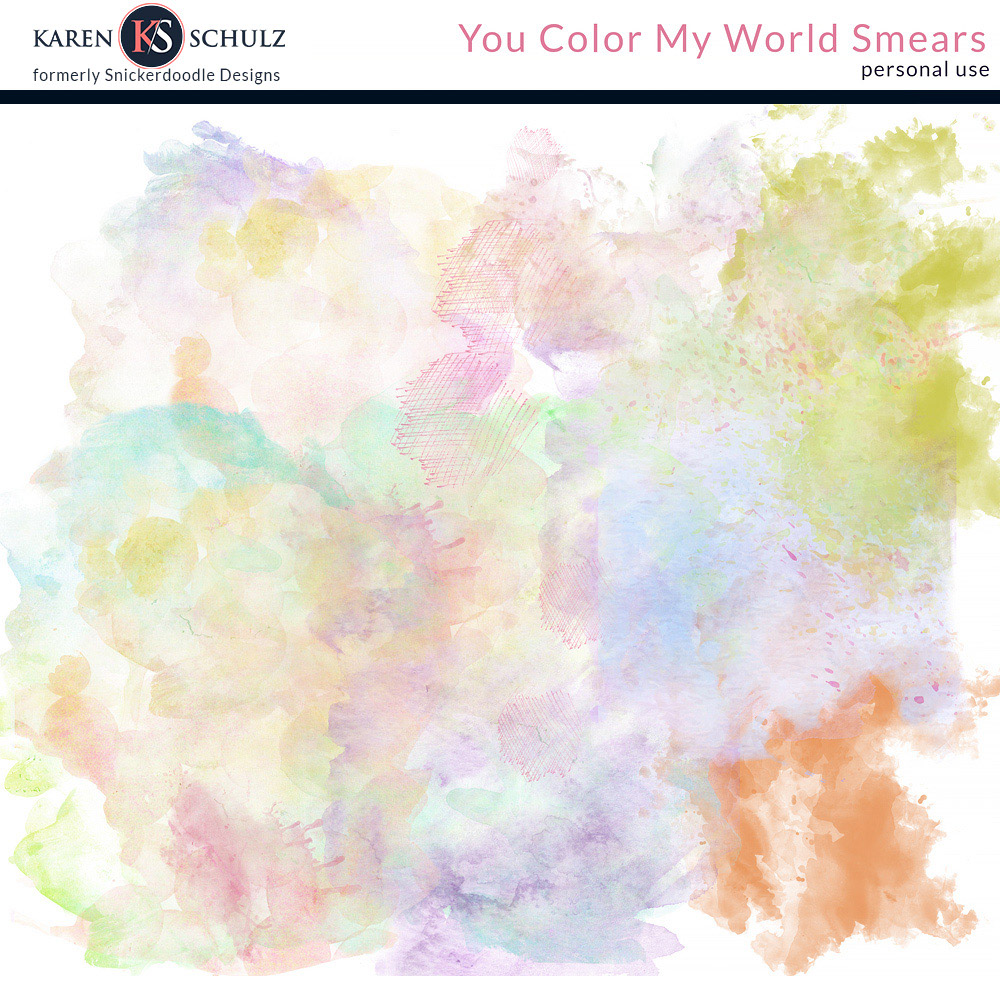 You Color My World Watercolor Smears