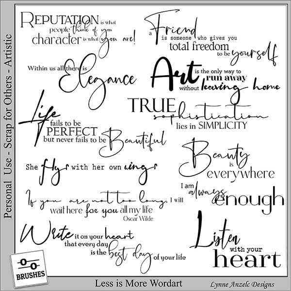 Less is More Wordart and Brushes