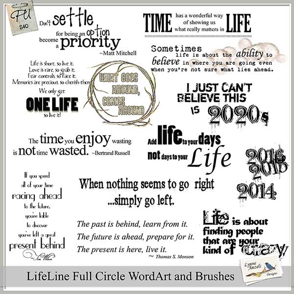 LifeLine Full Circle WordArt and Brushes