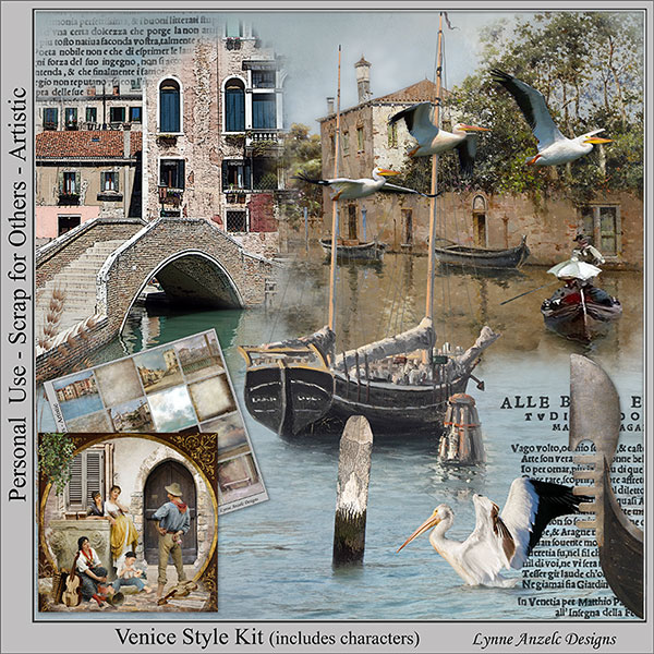 Venice Style Digital Art Kit
