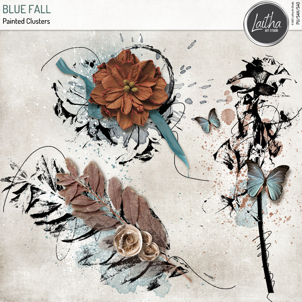 Blue Fall - Painted Clusters