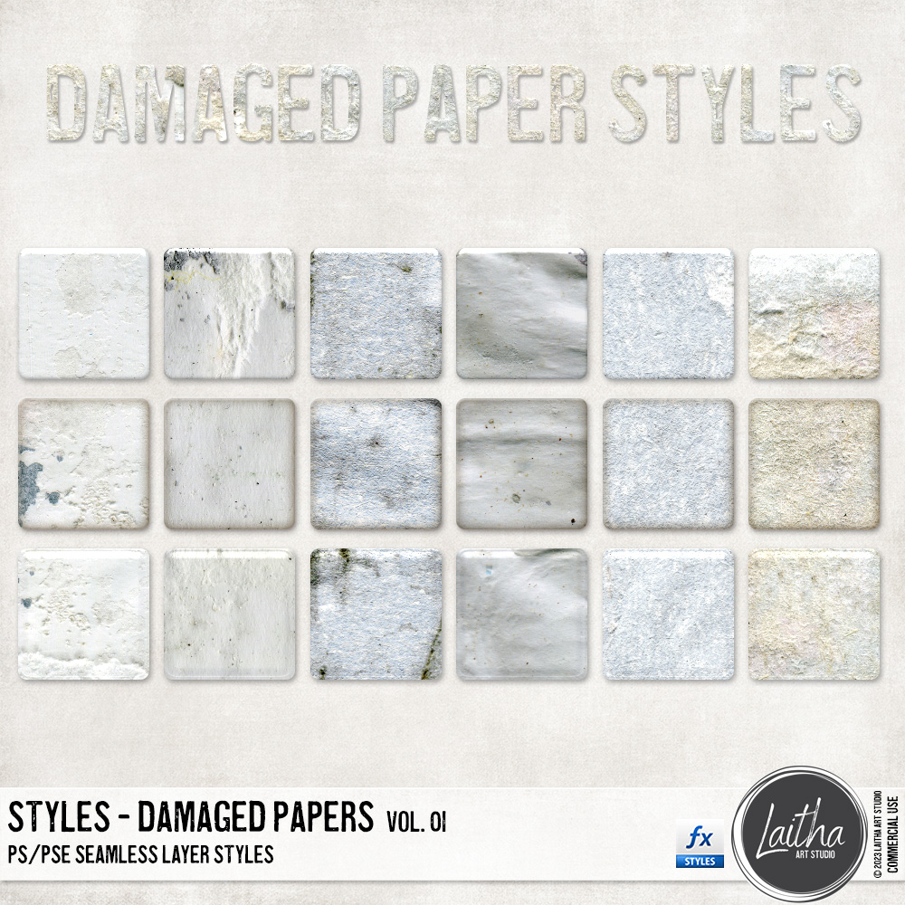 Damaged Paper Styles Vol. 01