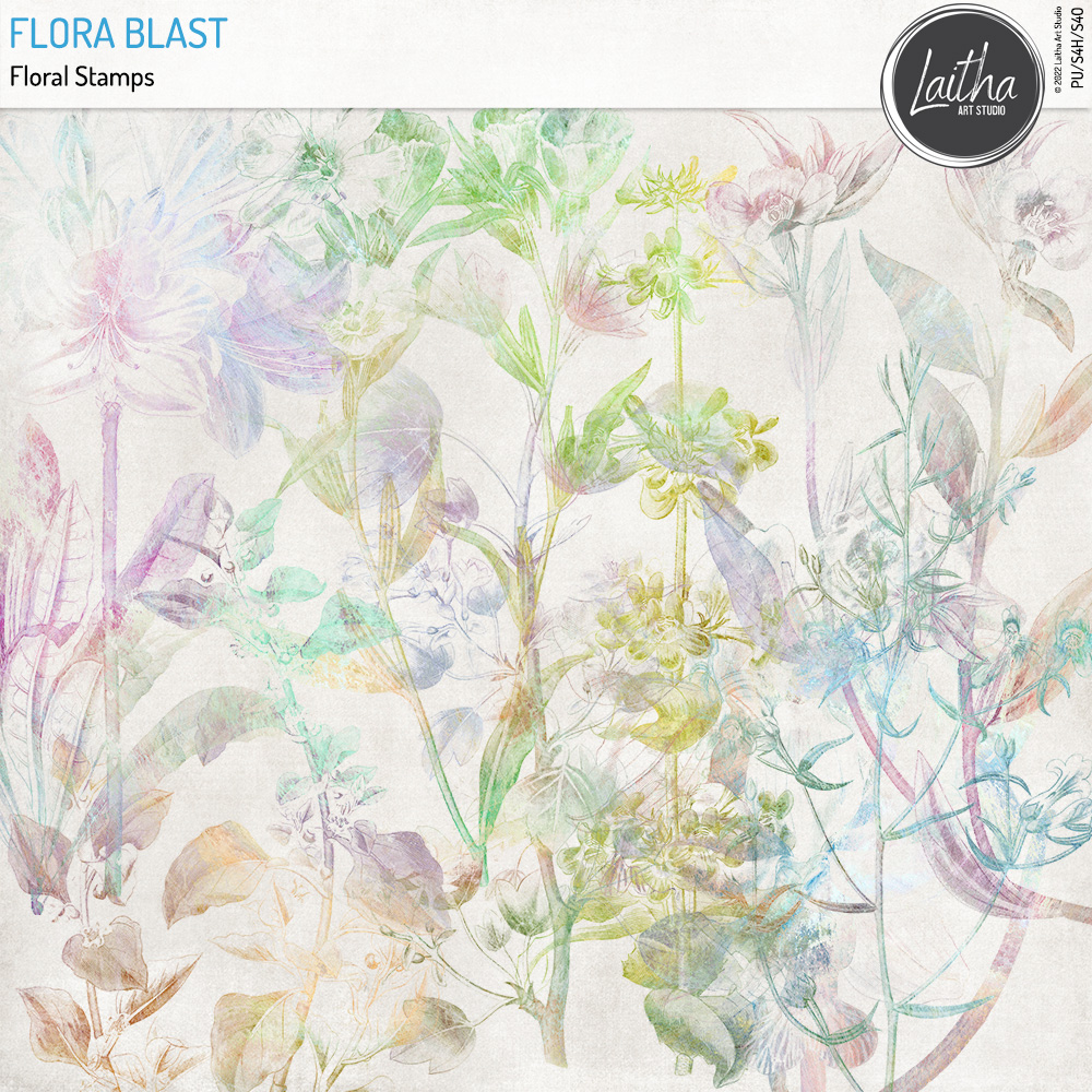 Flora Blast - Floral Colored Stamps