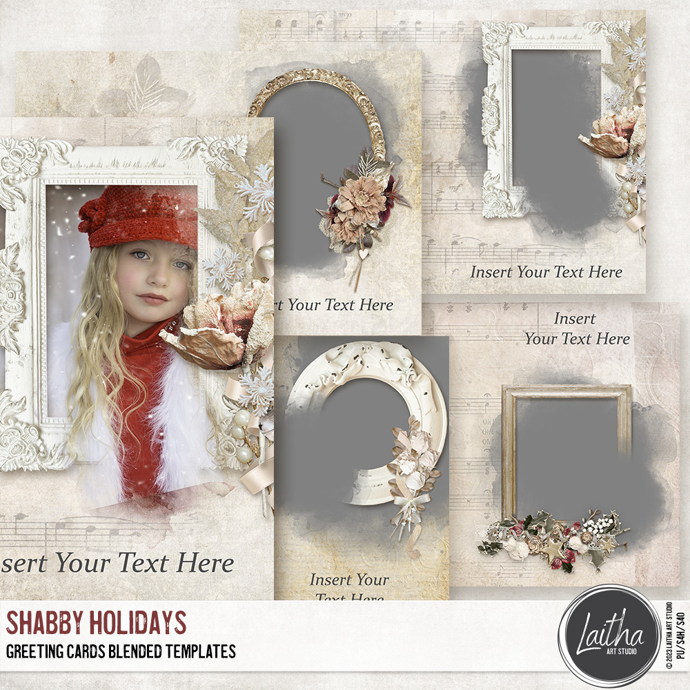 Shabby Holidays - Greeting Cards Blended Templates