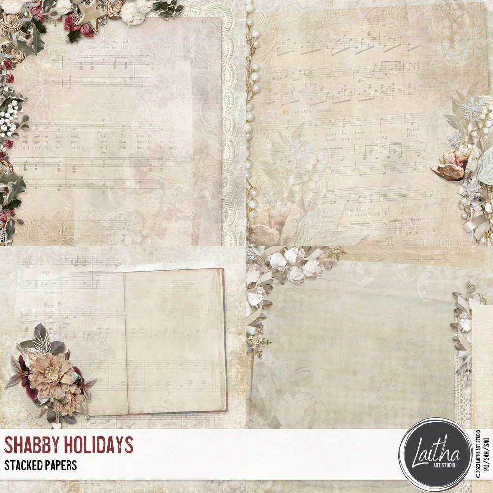 Shabby Holidays - Stacked Papers