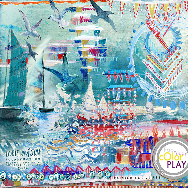 Somewhere Near the Sea Painted Elements by Lorie Davison