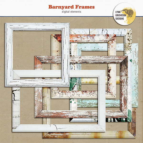Barnyard Frames Digital Scrapbooking Elements by Lynn Grieveson