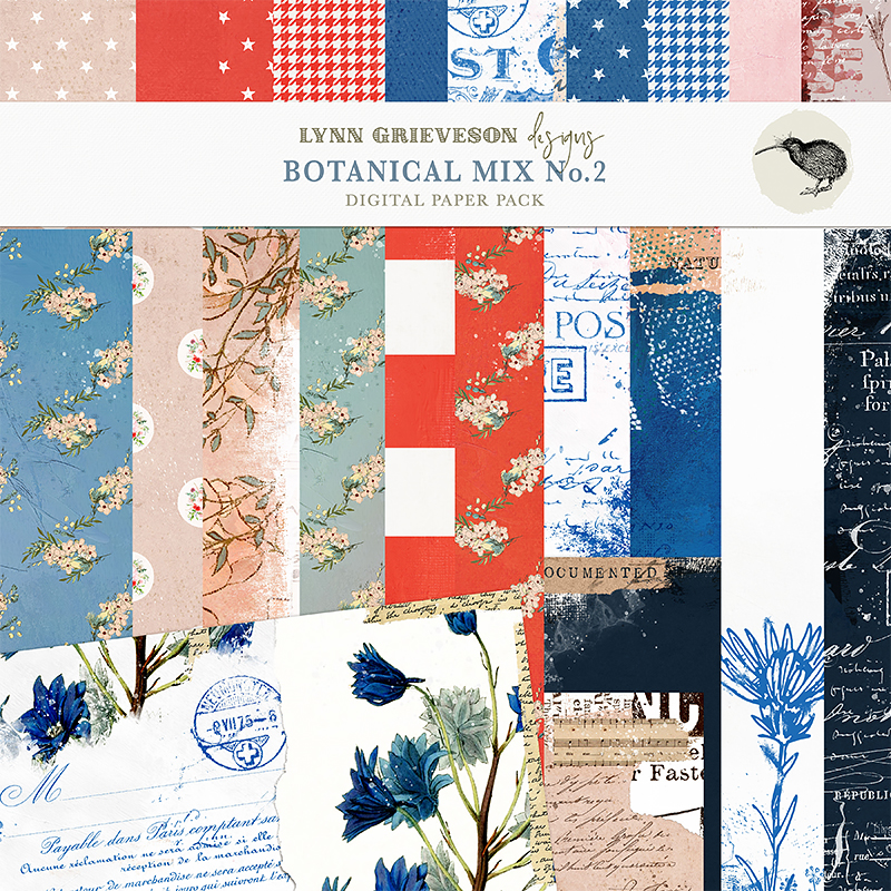 Botanical Mix No2 Digital Scrapbooking Paper Pack