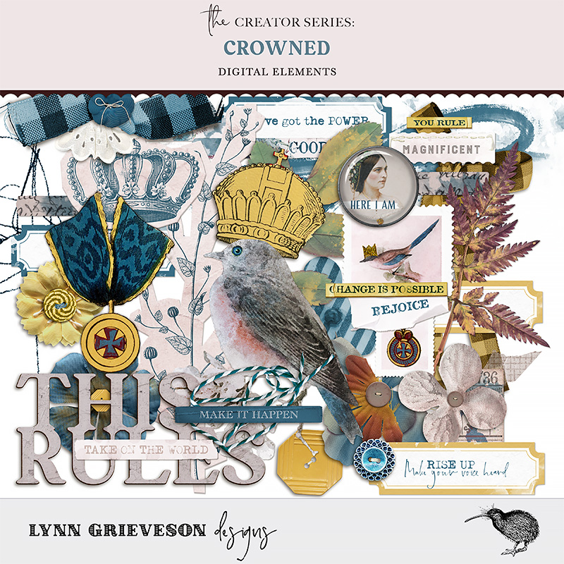 Crowned Digital Scrapbooking Elements by Lynn Grieveson