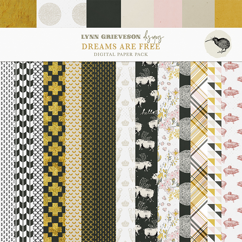 Gray and Yellow Digital Scrapbook Papers and Backgrounds – Your