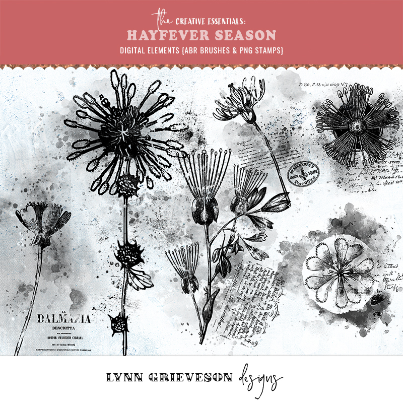 Hayfever Season Brushes and Stamps by Digital Scrapbooking designer Lynn Grieveson