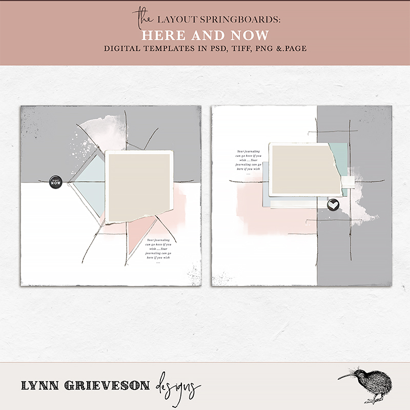 Here and Now Digital Scrapbooking Layout Templates