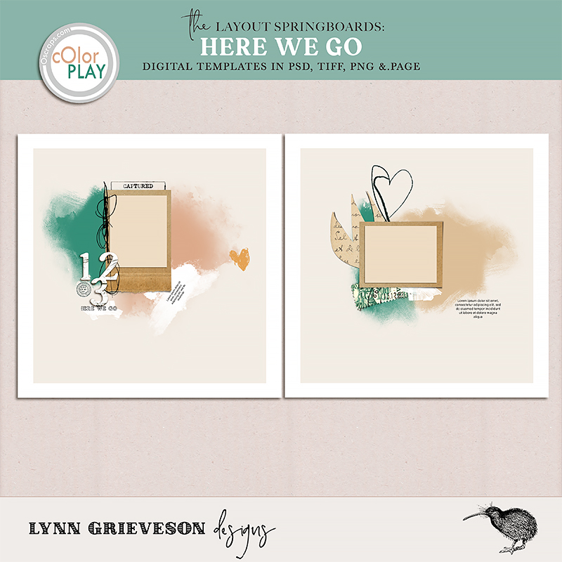 Here We Go Digital Scrapbooking Page Templates