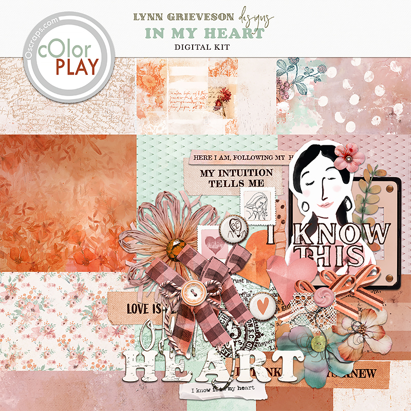 In My Heart digital scrapbooking kit by Lynn Grieveson