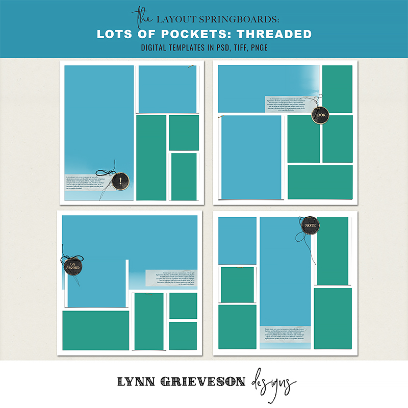 Lots of Pockets Threaded photobook album templates