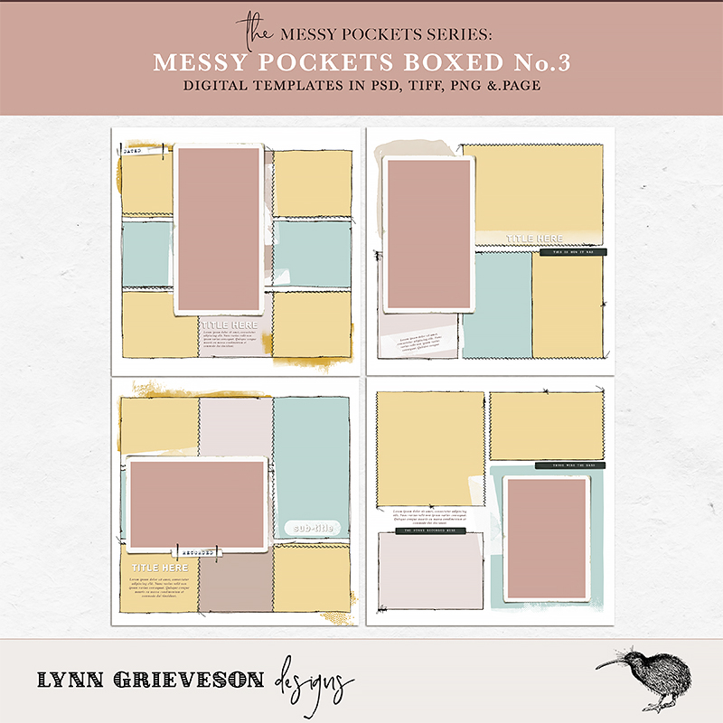 Messy Pockets Boxed No3 templates