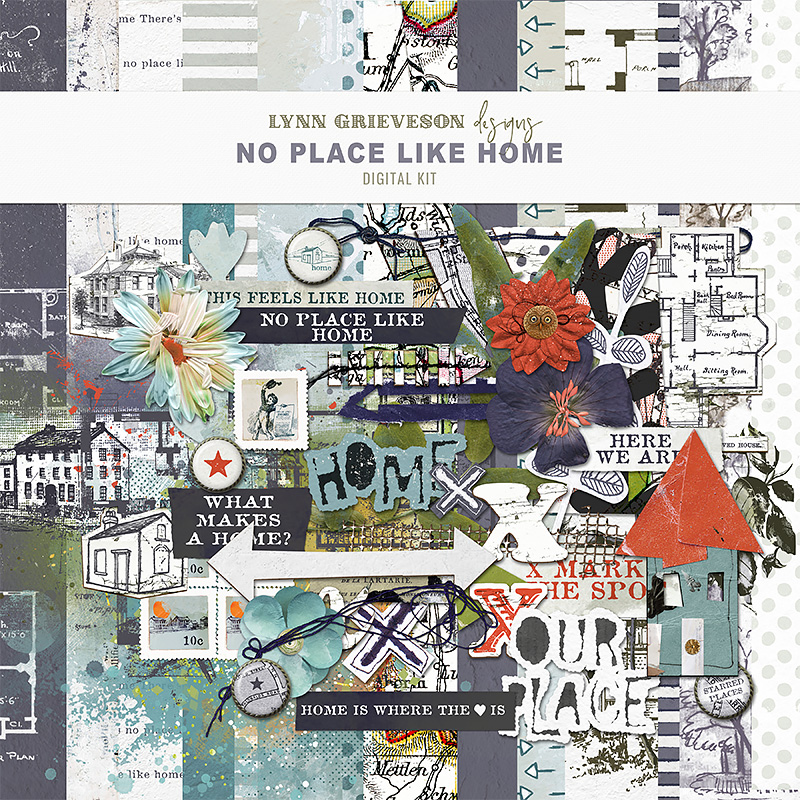 No Place Like Home Digital Scrapbooking Kit by Lynn Grieveson