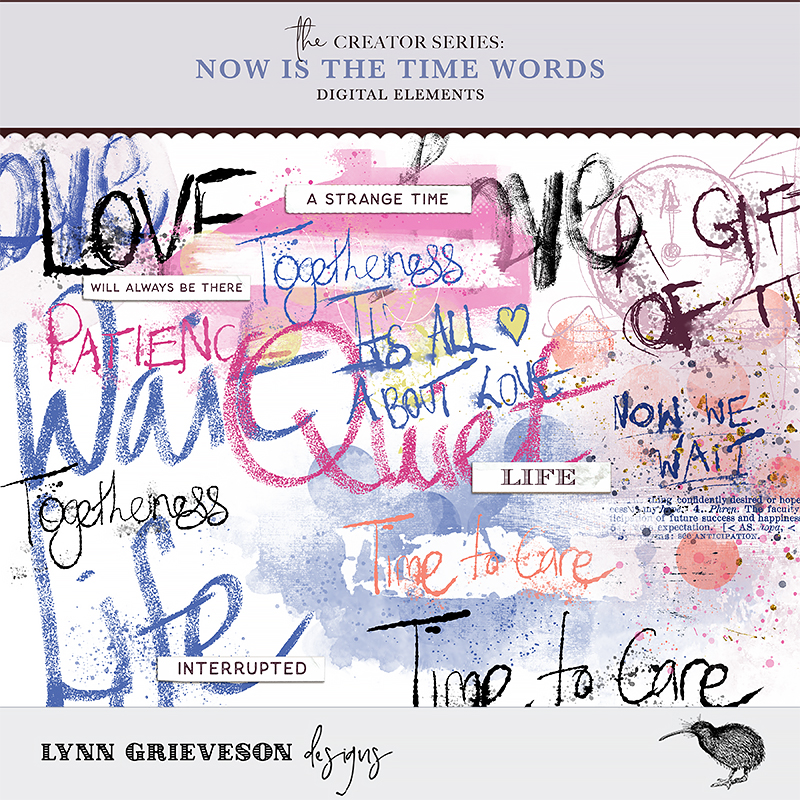 Now is the Time Word Art Digital Scrapbooking Elements