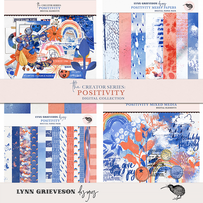 Positivity Digital Scrapbooking Collection by Lynn Grieveson