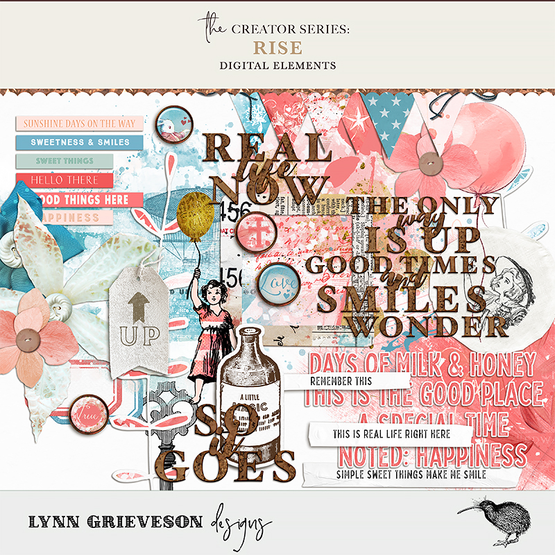 Rise Digital Scrapbooking Elements by Lynn Grieveson