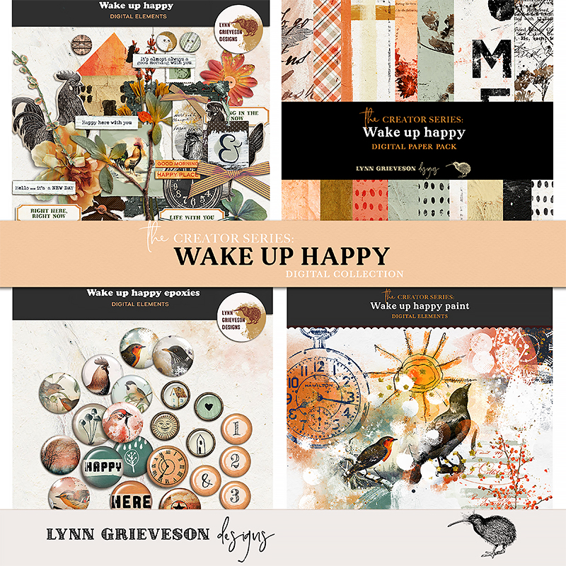 Wake Up Happy Digital Scrapbooking Collection