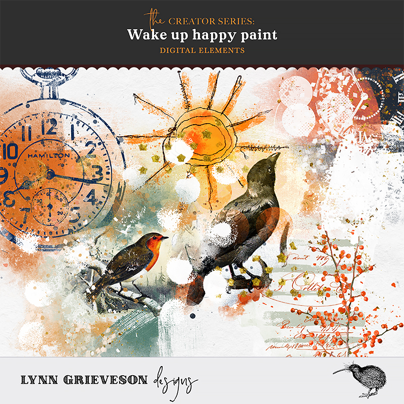 Wake Up Happy Digital Scrapbooking Paint