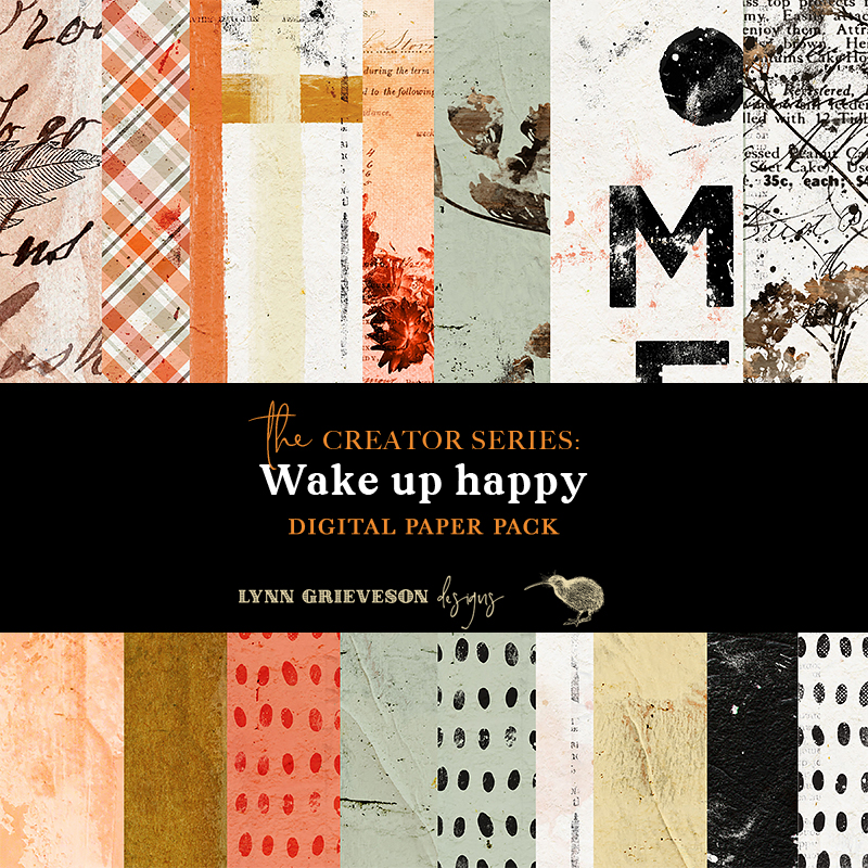Wake Up Happy Digital Scrapbooking Paper Pack