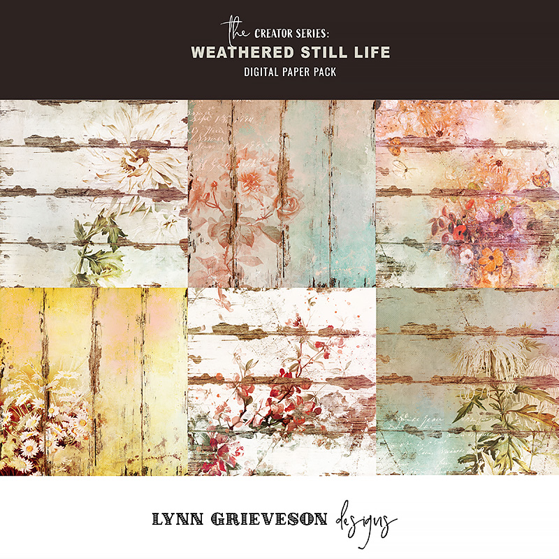 Weathered Still Life digital scrapbooking papers by Lynn Grieveson