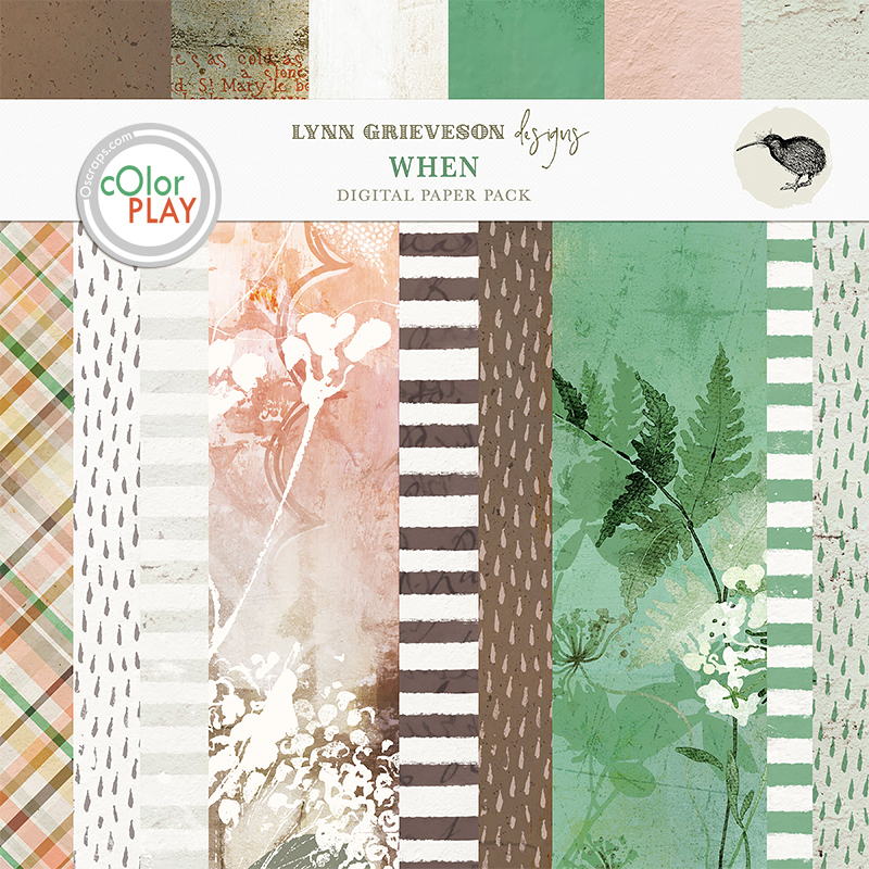 When Digital Scrapbooking Paper Pack 