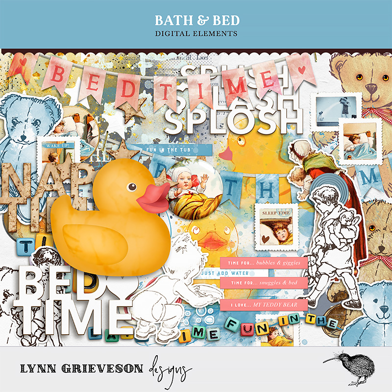 Bath and Bed Digital Scrapbooking Elements by Lynn Grieveson 