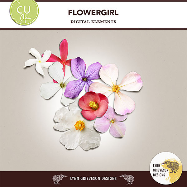 Flowergirl CU flowers for digital scrapbooking