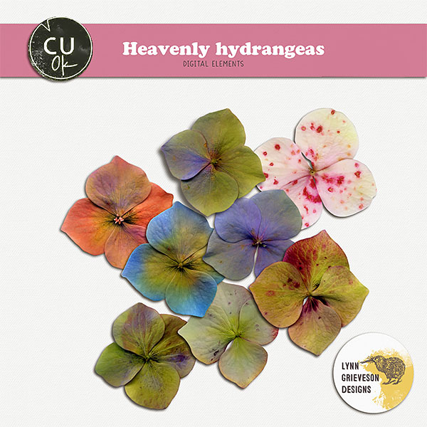 Heavenly Hyndrangeas Commercial Use Flowers for Digital Scrapbooking