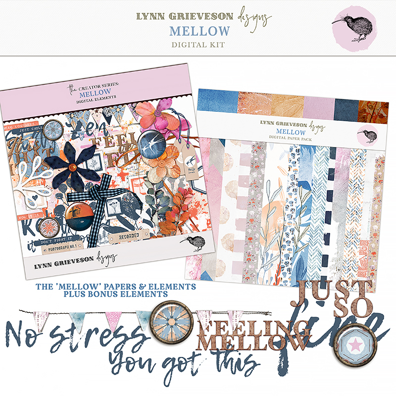 Mellow Digital Scrapbooking Kit by Lynn Grieveson