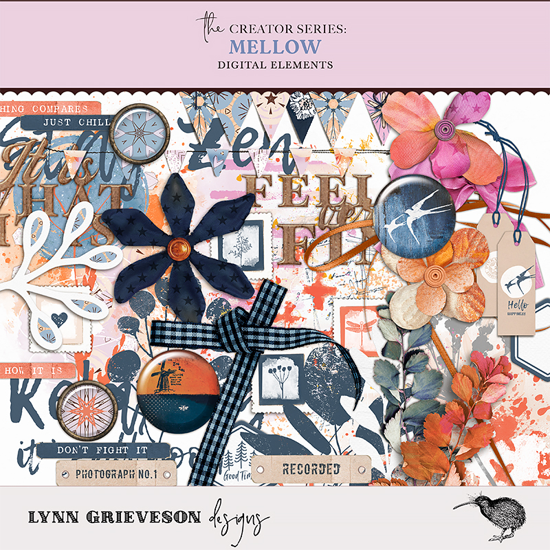 Mellow Digital Scrapbooking Elements by Lynn Grieveson