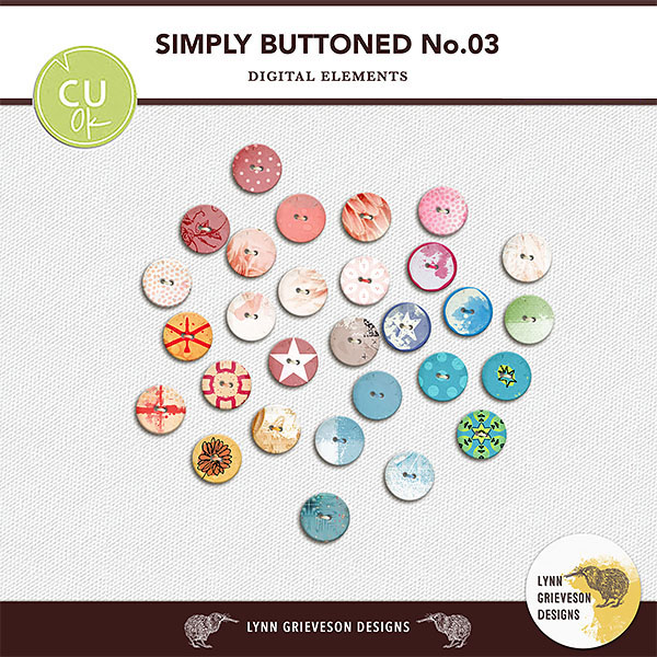Simply Buttoned No3 CU buttons for digital scrapbooking