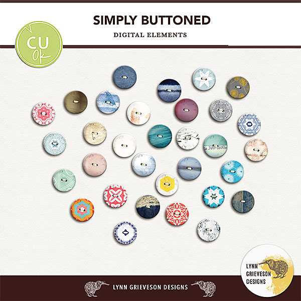 Simply Buttoned CU buttons for digital scrapbooking 