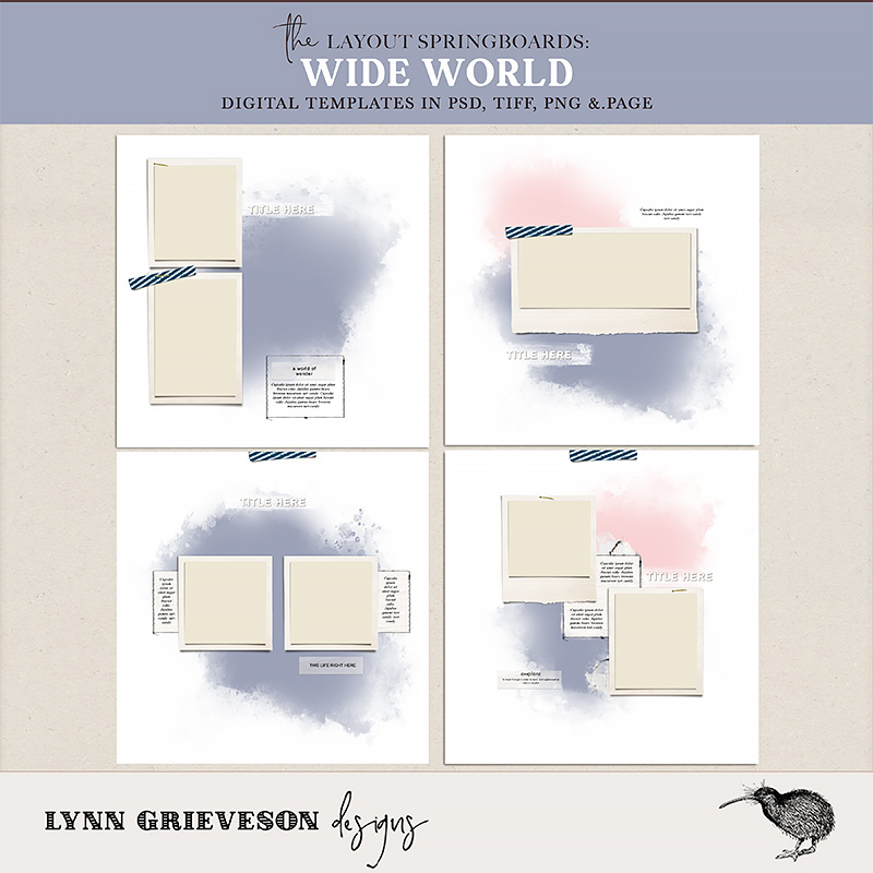 Wide World Digital Scrapbooking Template Album 