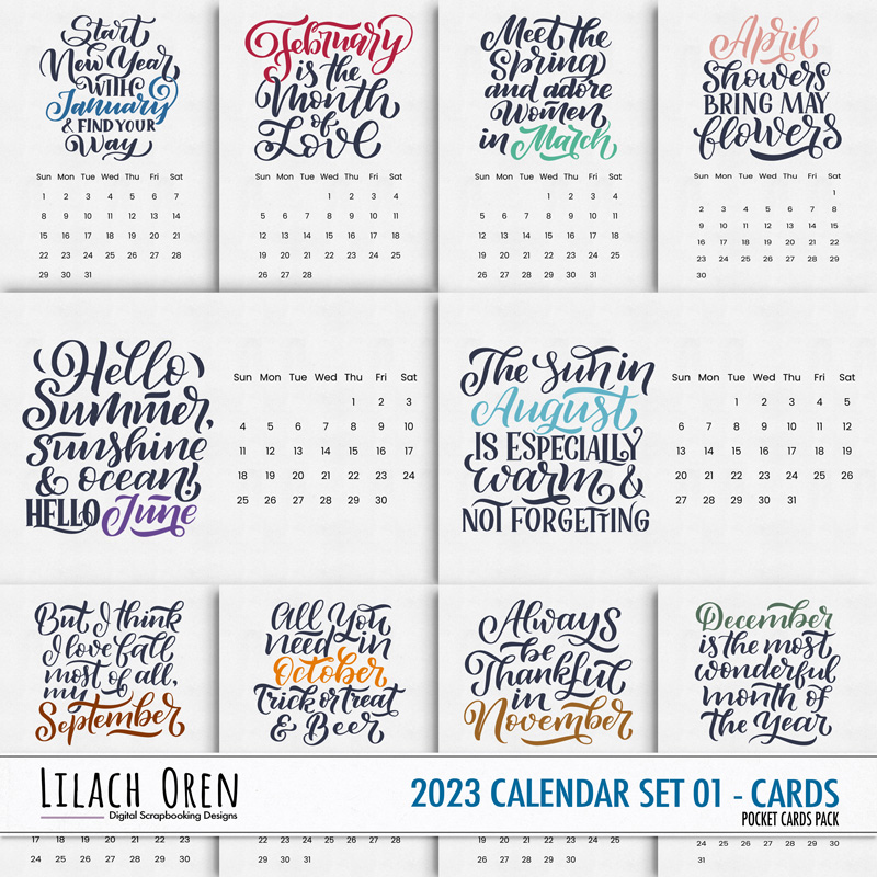 2023 Calendar Pocket Cards Set 01