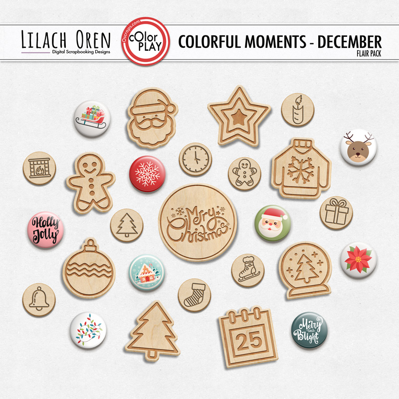 Colorful Moments December Flair Pack by Lilach Oren