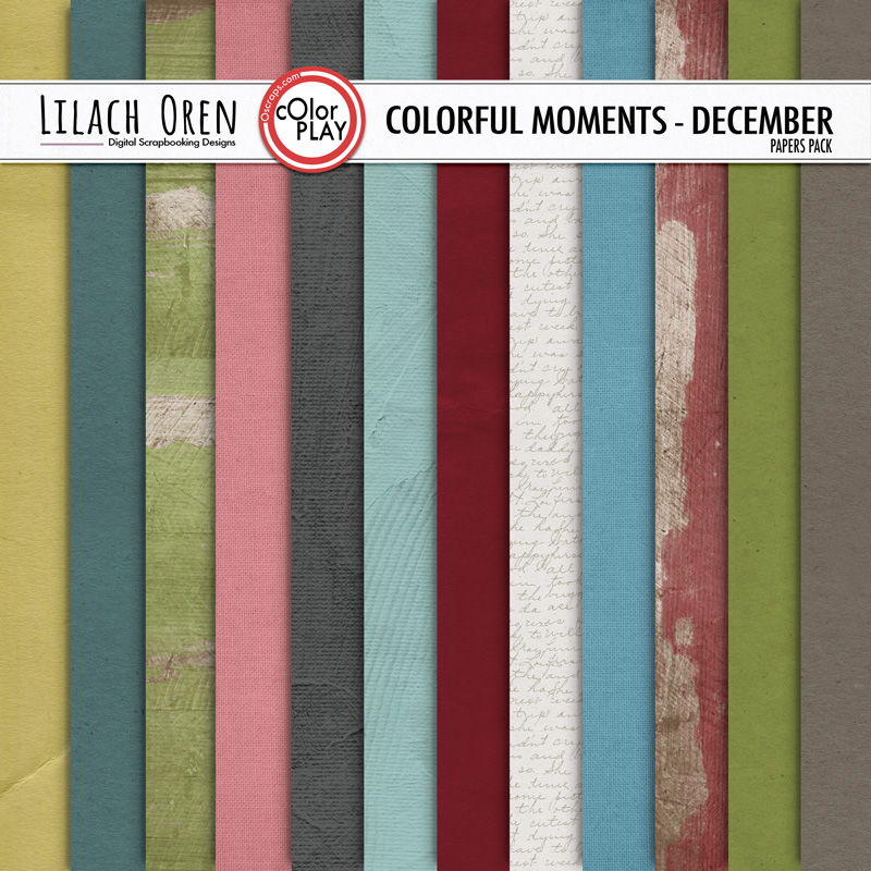 Colorful Moments December Solid Papers by Lilach Oren