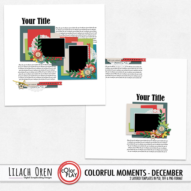 Colorful Moments December Templates Pack by Lilach Oren