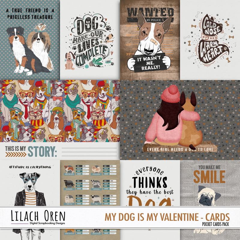 My Dog is my Valentine Pocket Cards by Lilach Oren